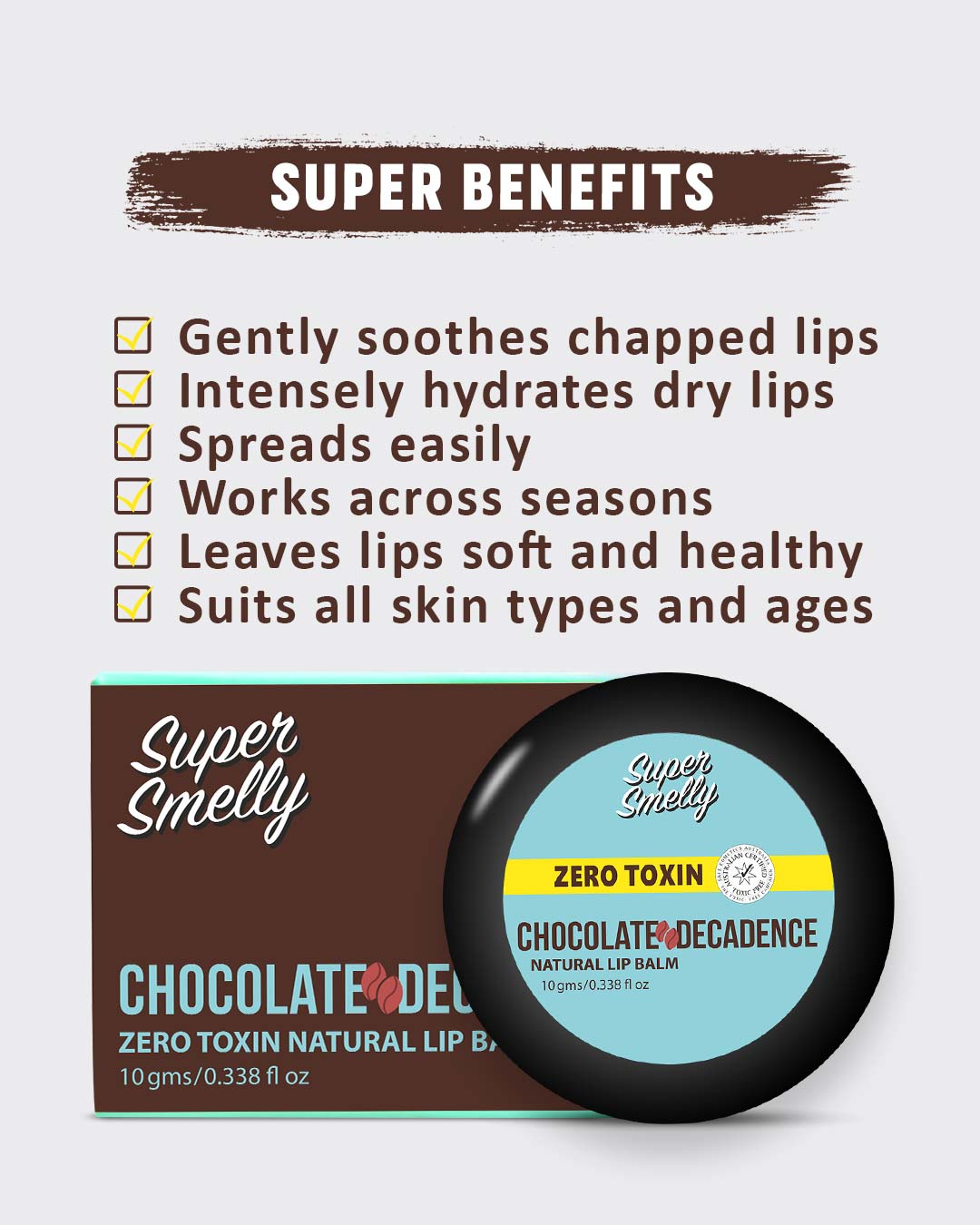 Shop Zero Toxin Chocolate Decadence Natural Lip Balm-Back
