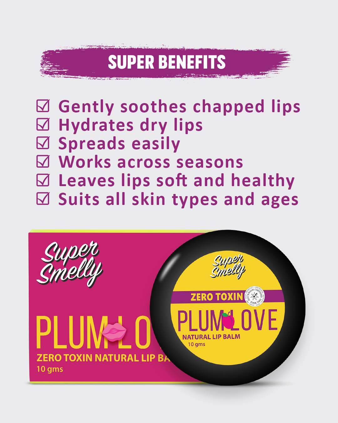 Shop Zero Toxin Plum Love Natural Lip Balm-Back