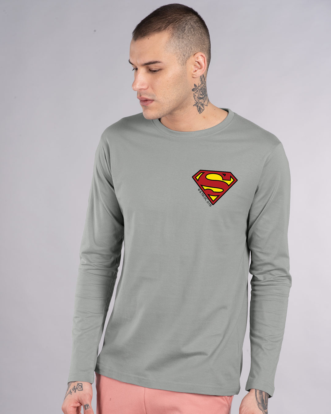 Shop Superman Badge Full Sleeve T-Shirt (SL)-Back