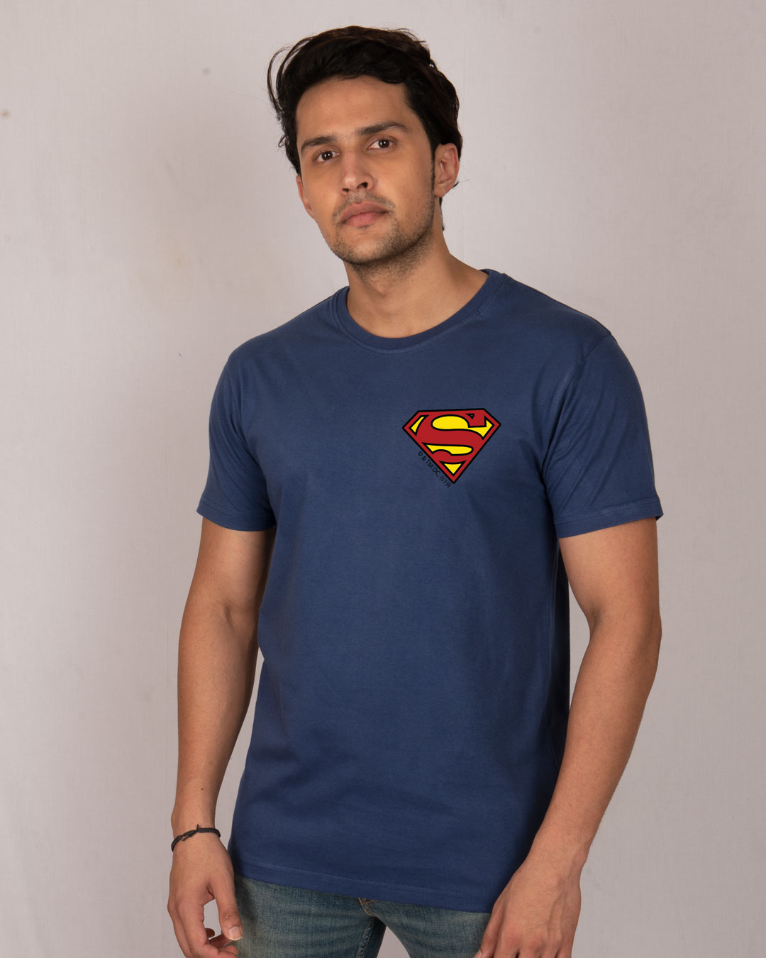 Shop Superman Badge Half Sleeve T-Shirt (SL)-Back