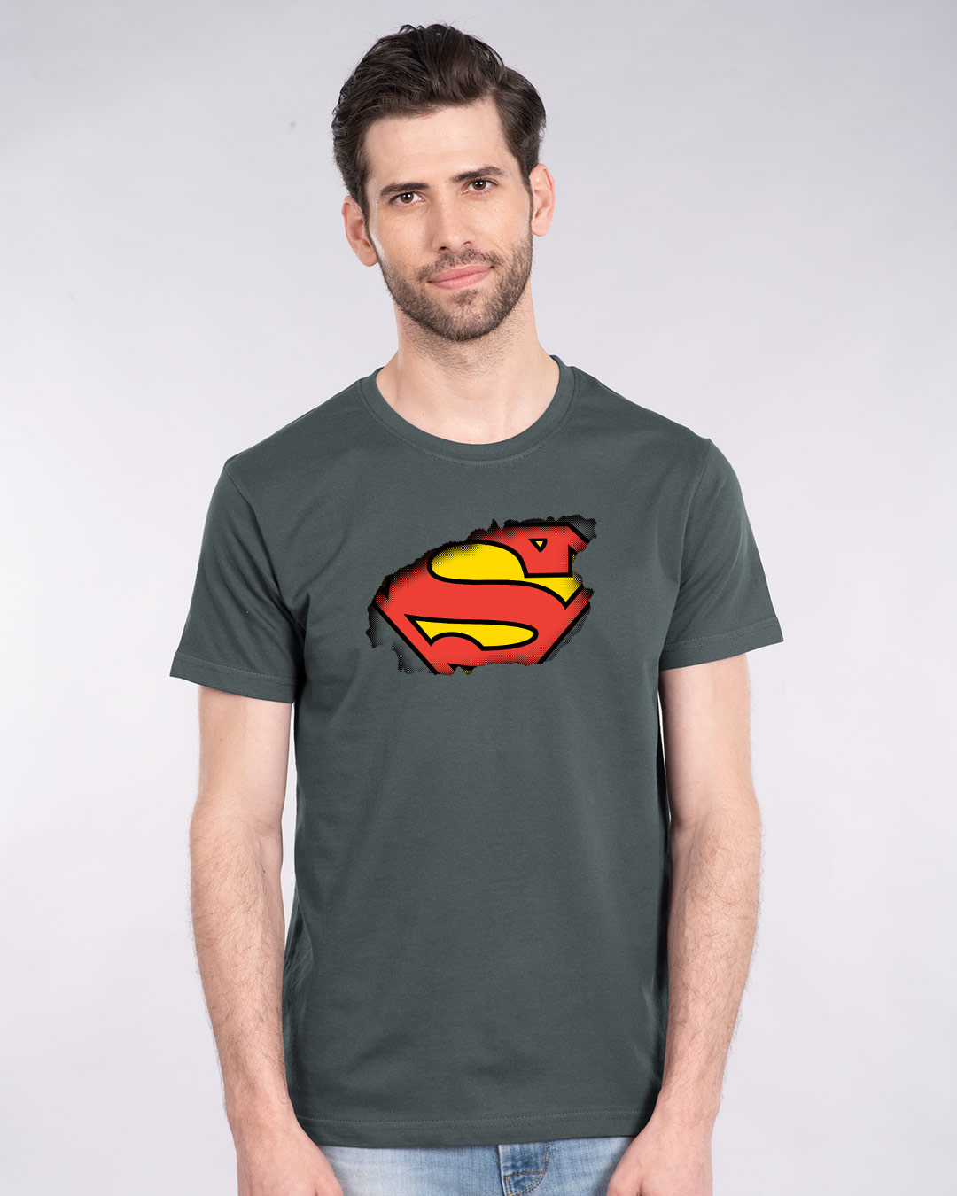 Shop Superman Break The Wall Half Sleeve T-Shirt (SML)-Back