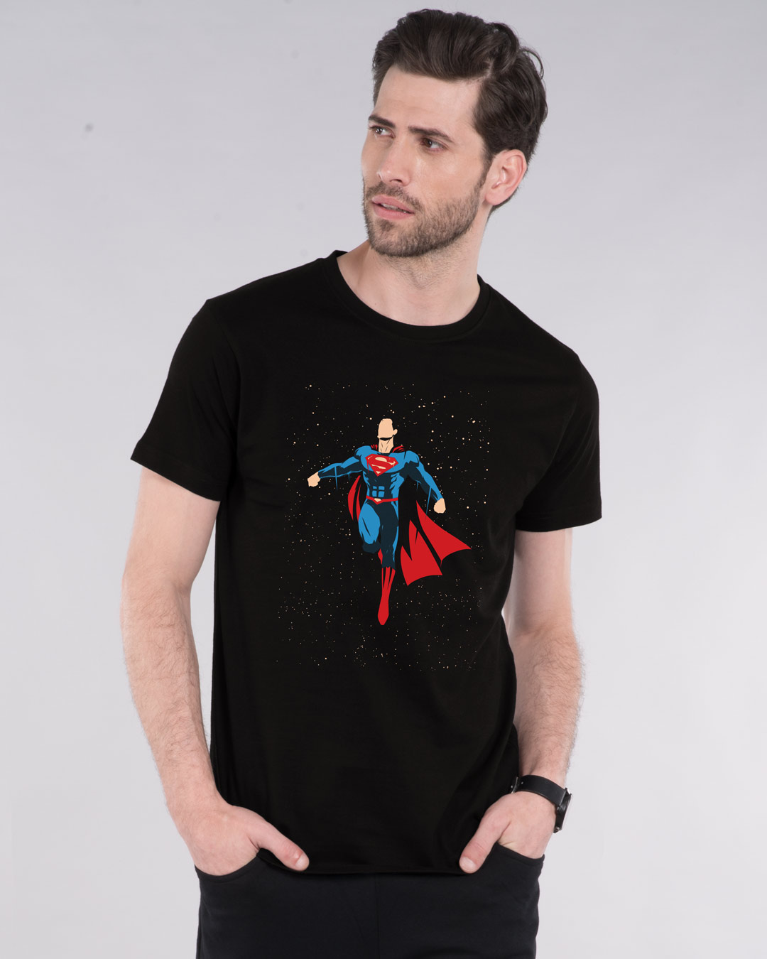 Shop Superman By The Stars Half Sleeve T-Shirt (SML)-Back