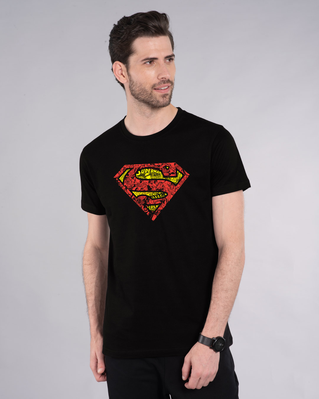 Shop Superman Doodle Half Sleeve T-Shirt (SL)-Back