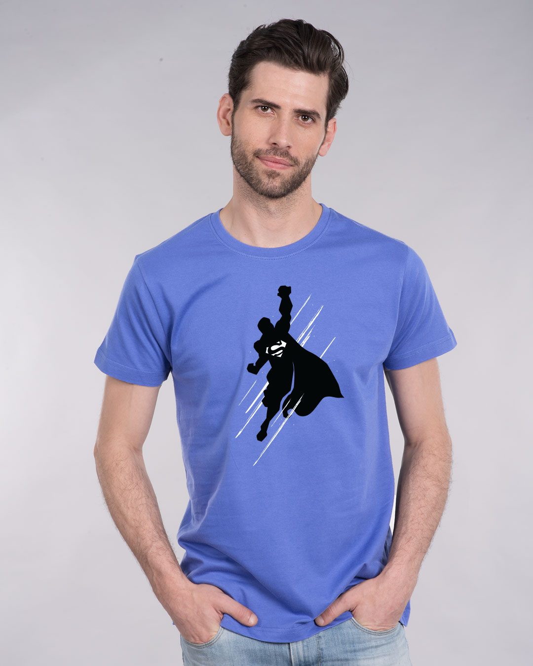 Shop Superman Flight Glow In Dark Half Sleeve T-Shirt (SL) -Back