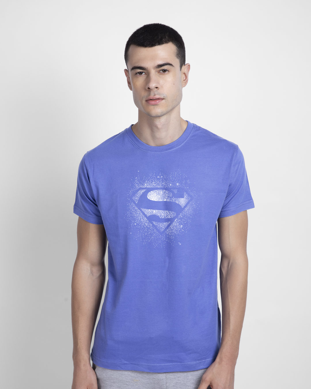 Shop Superman Spray Glow In Dark Half Sleeve T-Shirt (SL) -Back