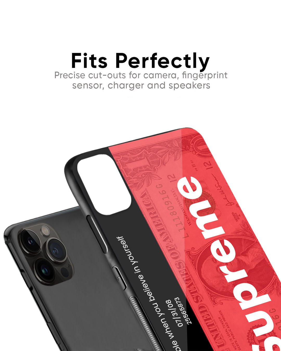 Shop Supreme Ticket Premium Glass Case for Apple iPhone XS (Shock Proof, Scratch Resistant)-Back