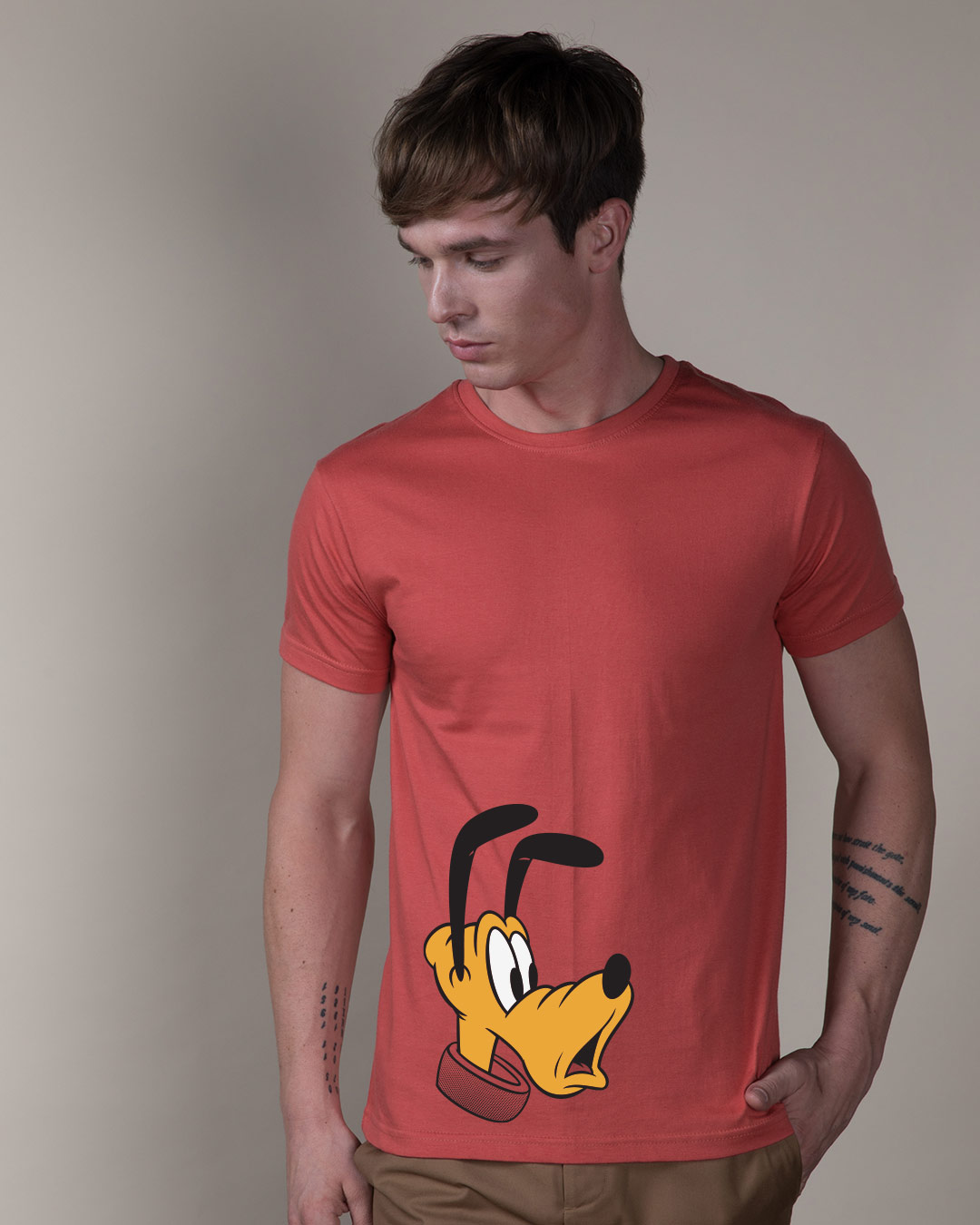Shop Surprised Pluto Half Sleeve T-Shirt (DL)-Back