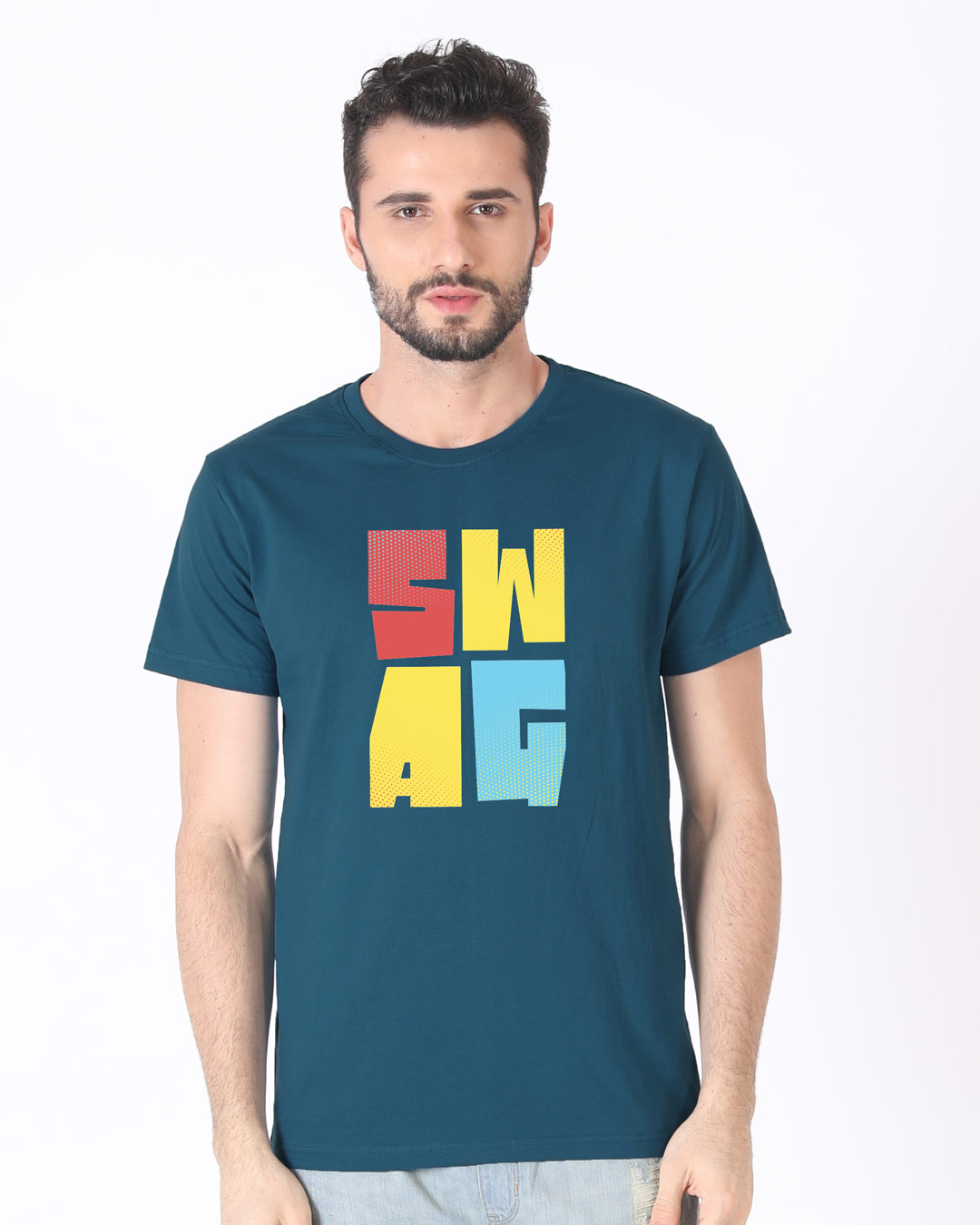 Shop Swag Colourful Half Sleeve T-Shirt-Back