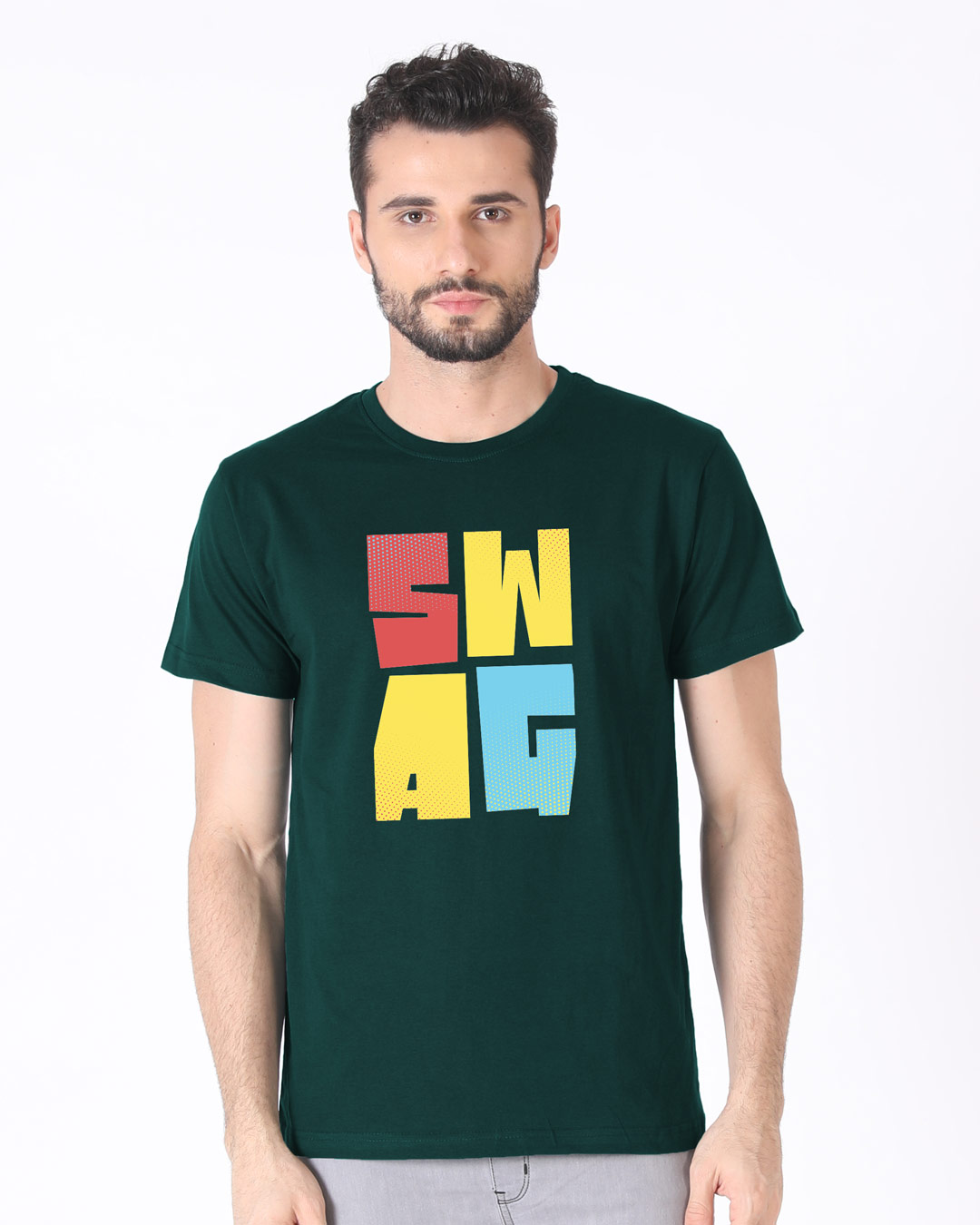 Shop Swag Colourful Half Sleeve T-Shirt-Back