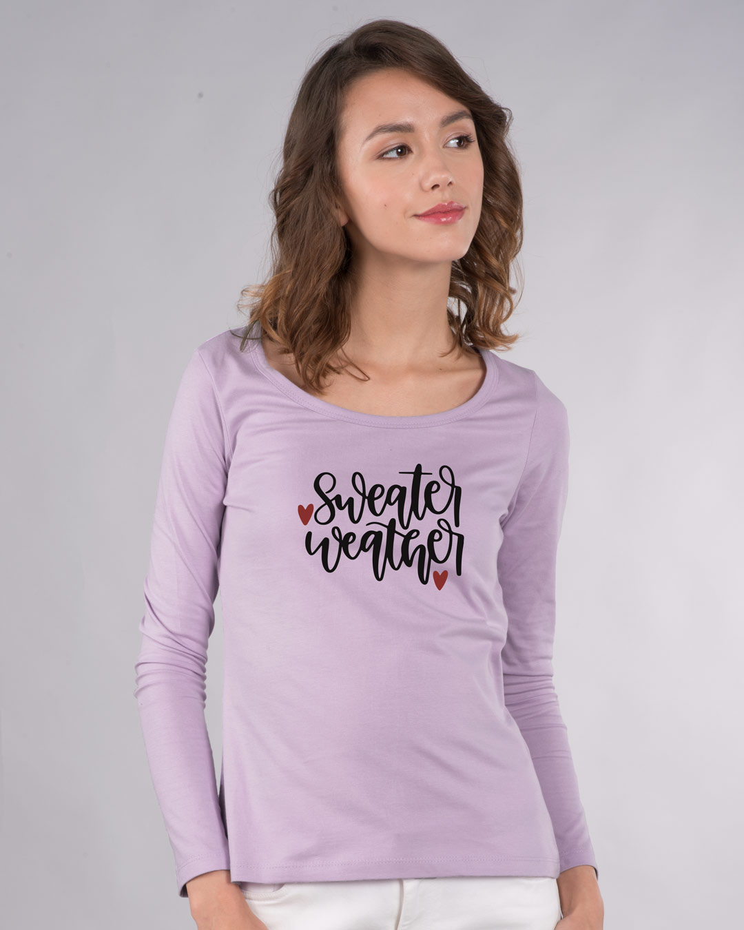 Sweater Weather Scoop Neck Full Sleeve T-Shirt
