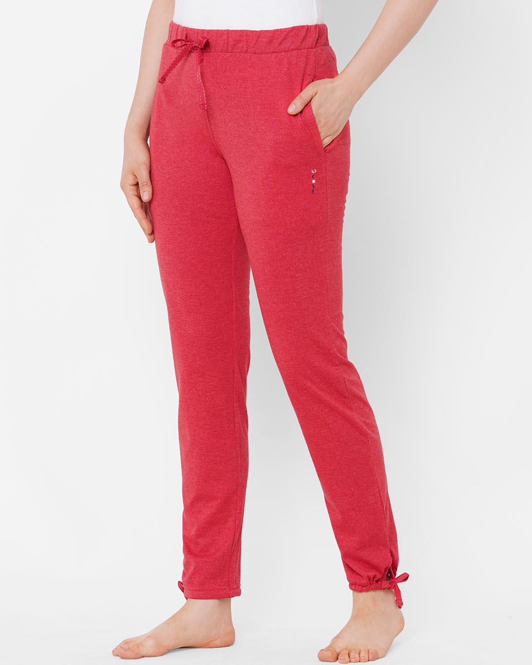 Shop Red Solid Pyjamas-Back