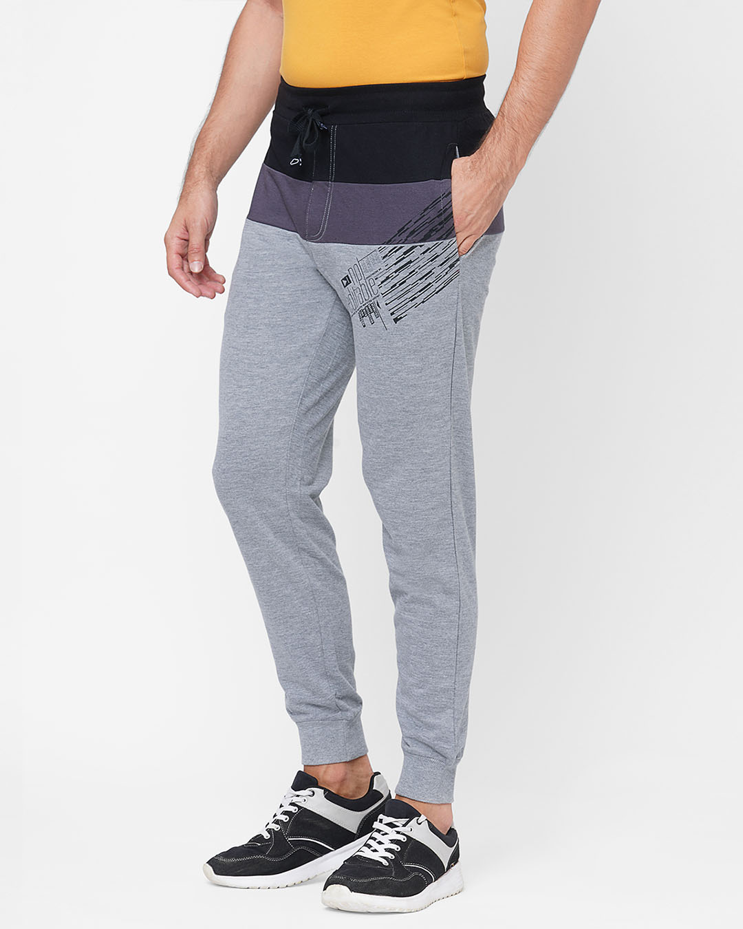 Shop Grey Solid Pyjamas-Back