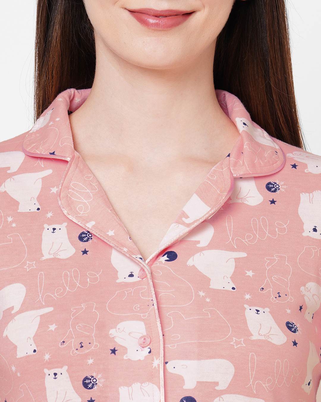 Shop Women's Cotton Printed Top & Pyjama Set Pack of 1-Back
