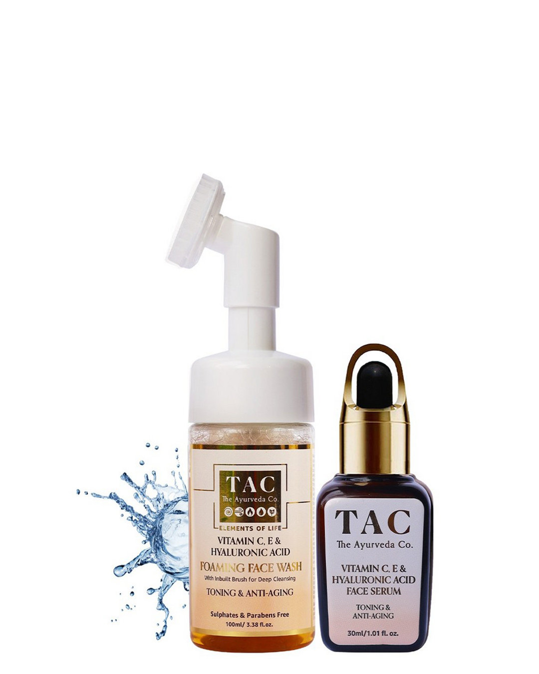 Buy Vitamin C, E & Hyaluronic Acid Face Serum 30ml and Vitamin C Face