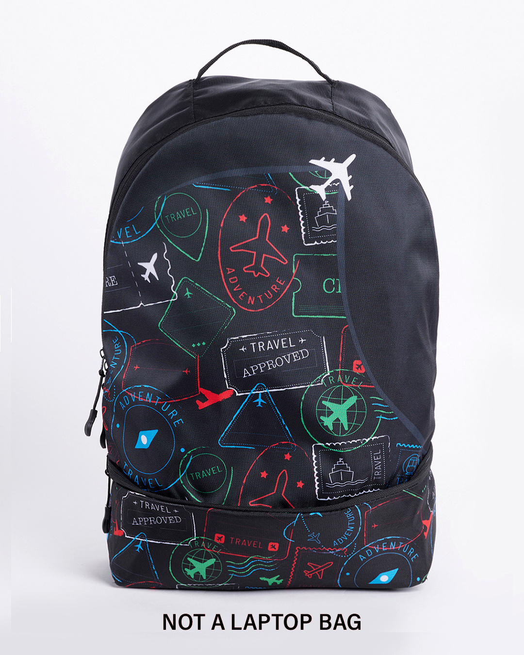 Shop Unisex Black Take a Trip Graphic Printed Small Backpack-Back