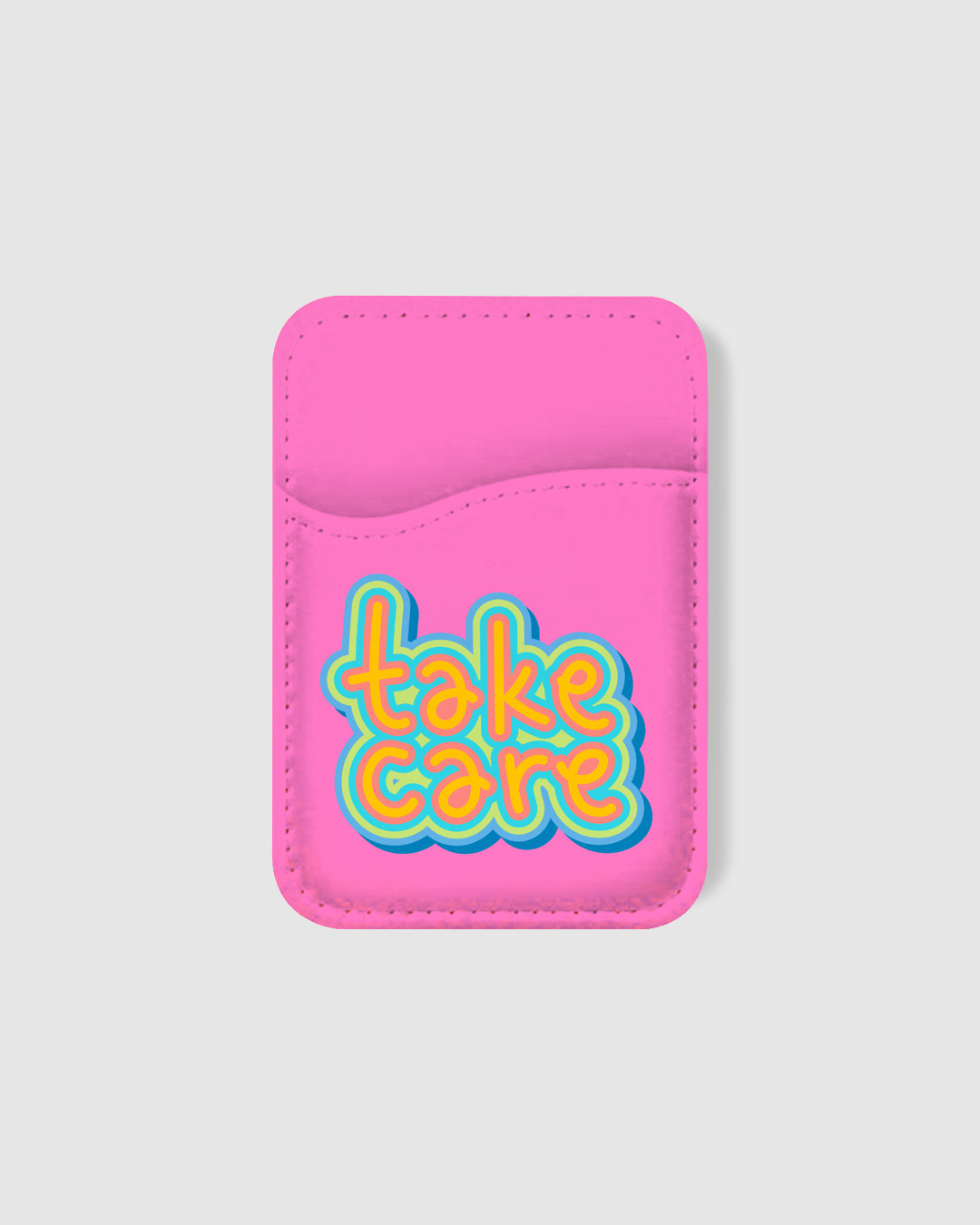 Shop Take Care Typography Mobile Card Holders-Back