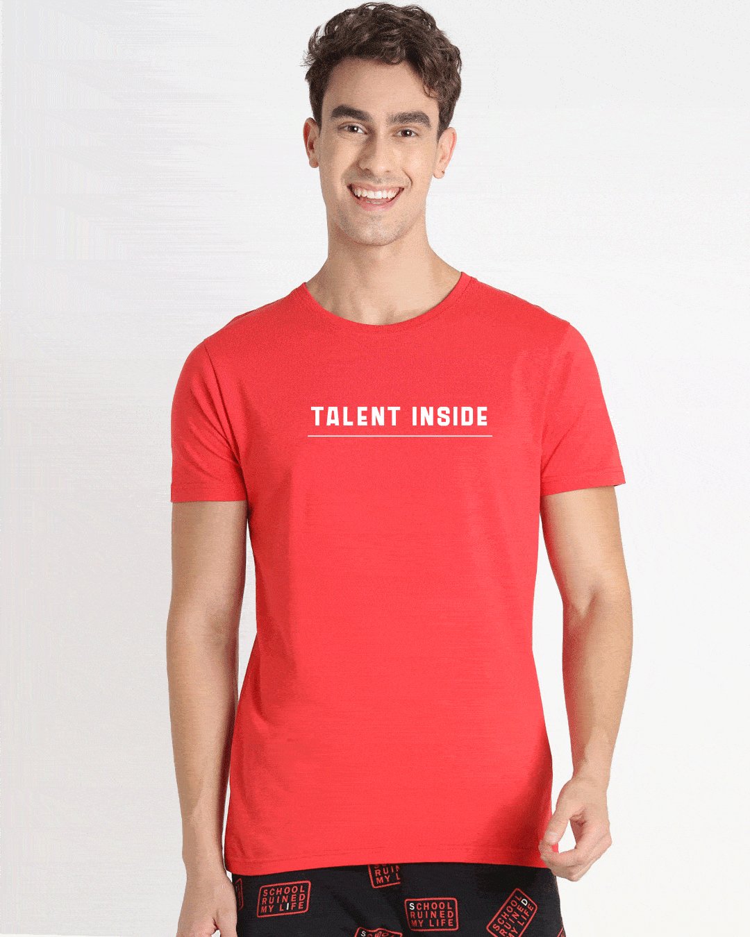 Shop Men's Red Talent Inside Typography T-shirt-Back