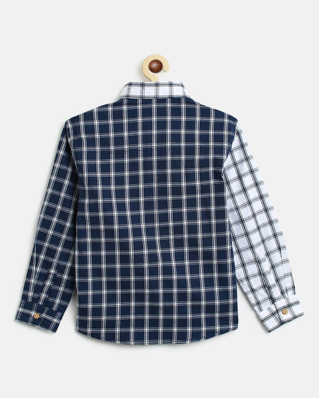 Shop Tales & Stories Boys Blue Checked Shirt-Back