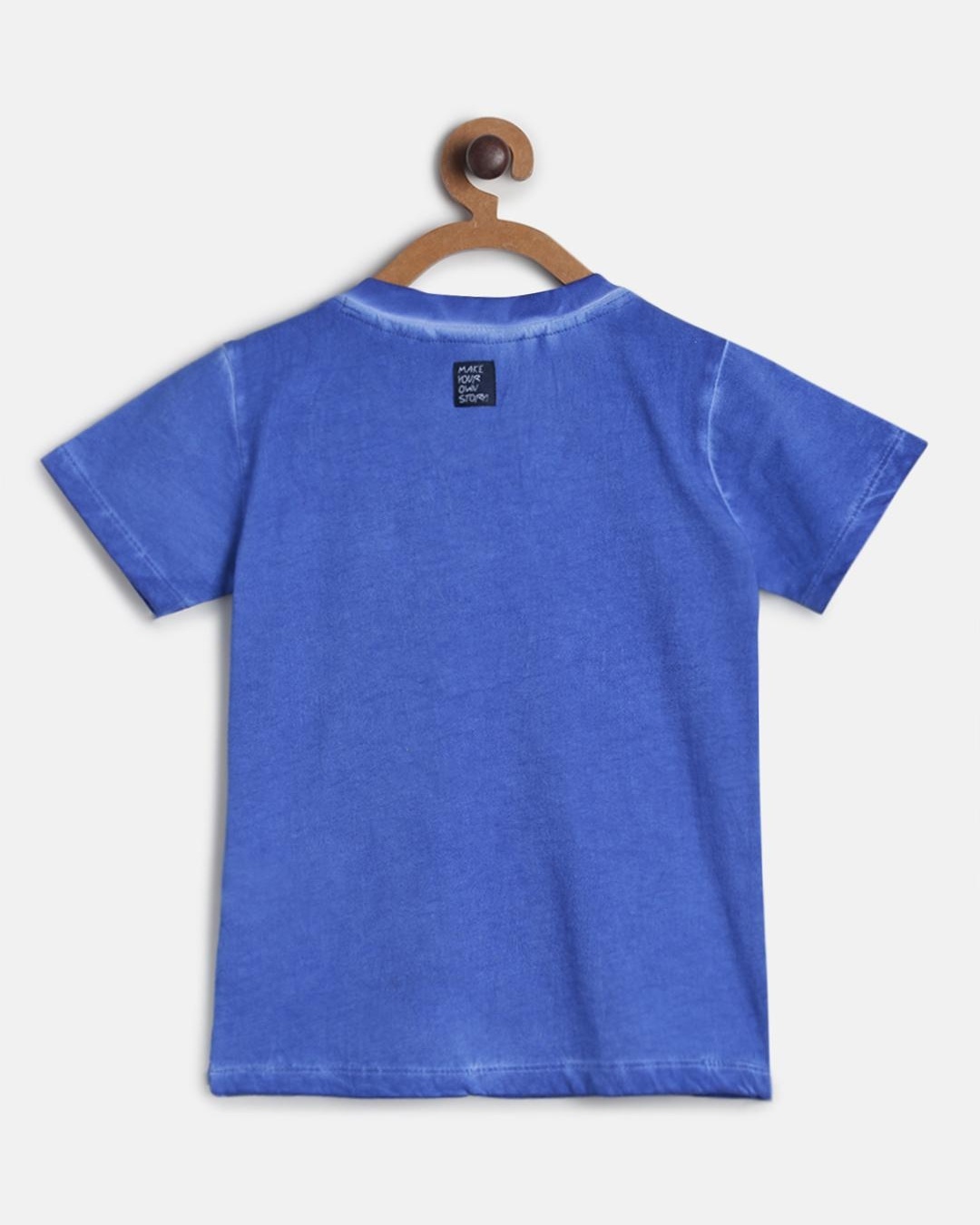 Shop Boys Royal Blue Embroidered T-shirt-Back