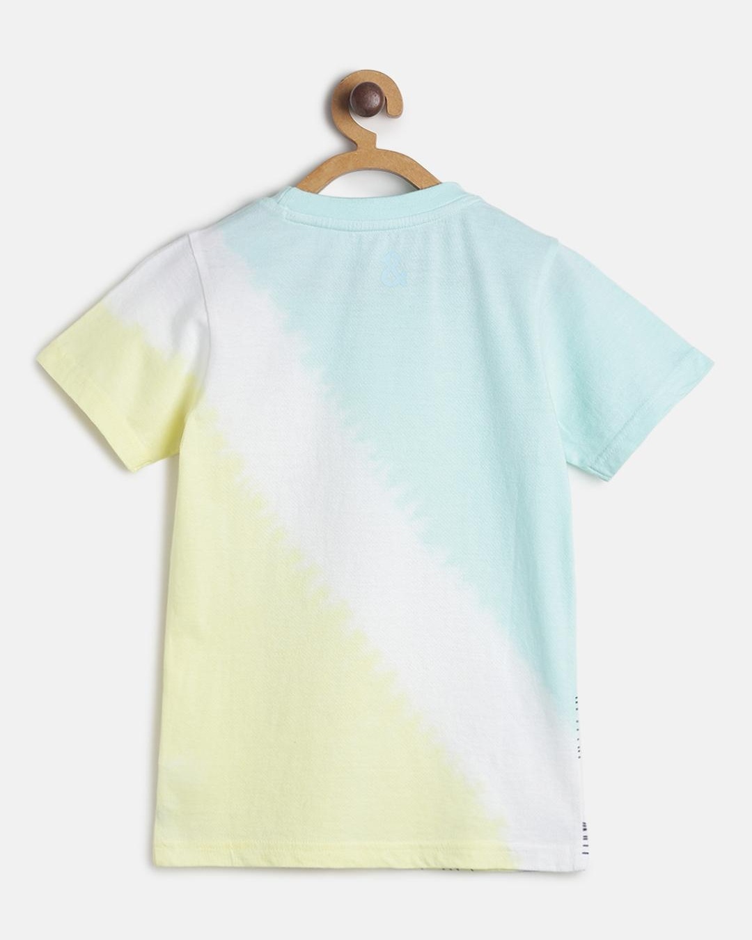 Shop Boys Sky Blue Ombre Printed T-shirt-Back