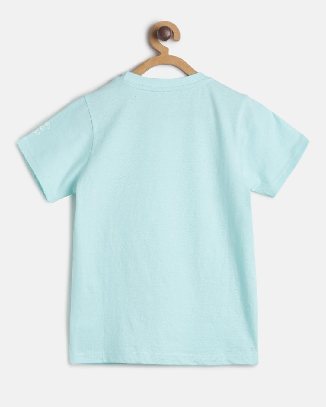 Shop Boys Sky Blue Self Designed T-shirt-Back