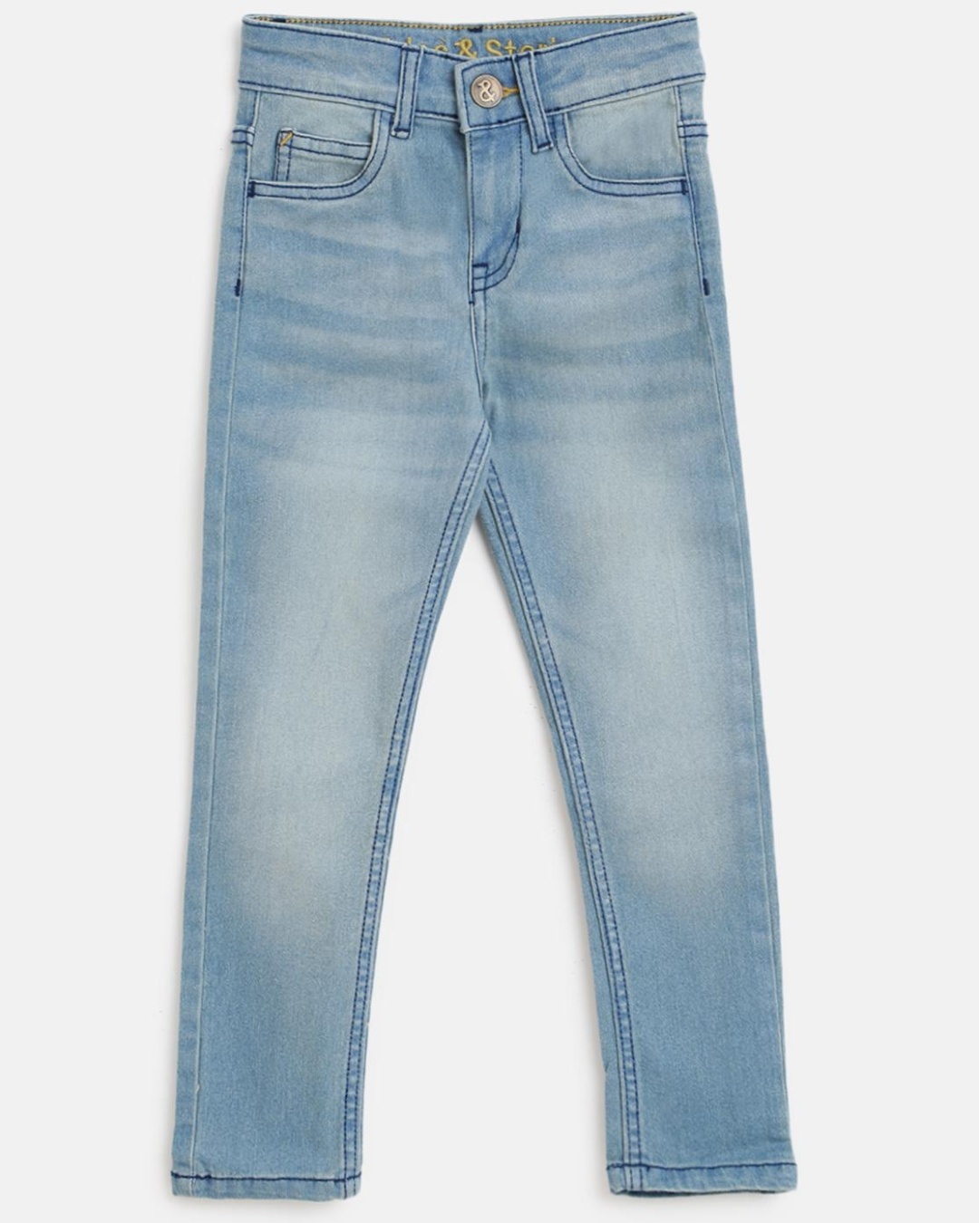 Buy Tales & Stories Boys Blue Washed Slim Fit Jeans Online at Bewakoof