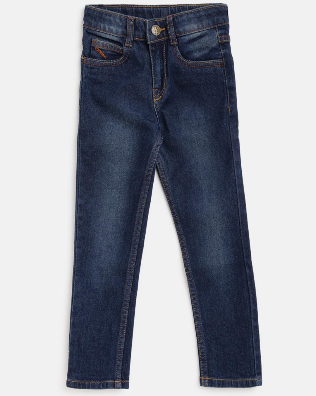 Buy Boys Blue Washed Slim Fit Jeans for Kids - Boys Blue Online at Bewakoof