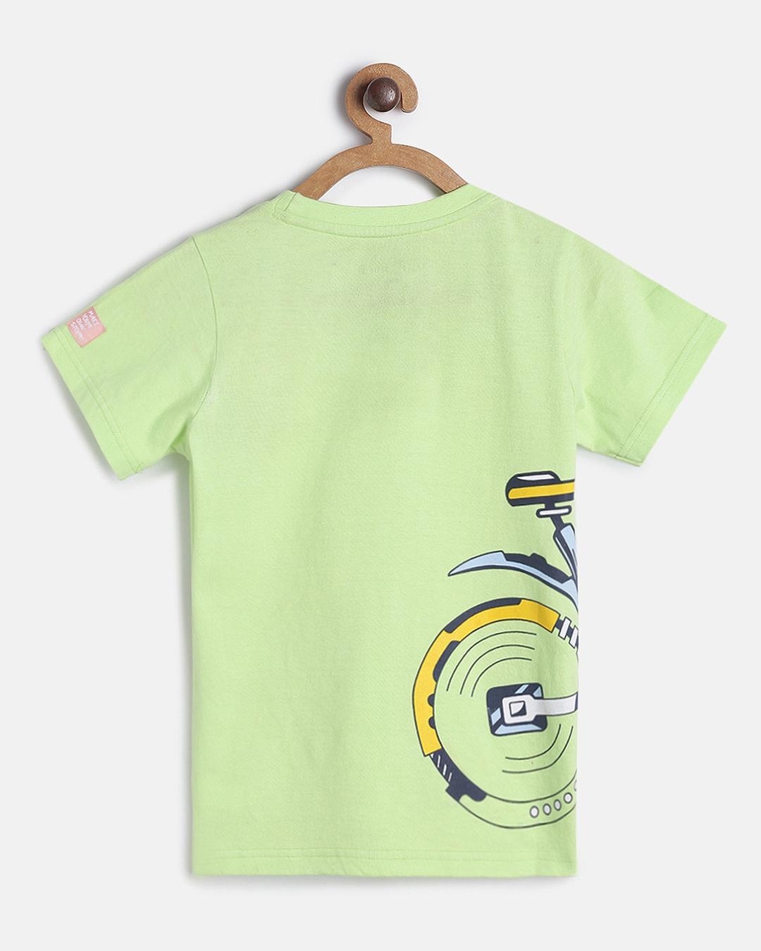 Shop Boys Green Graphic Printed T-shirt-Back