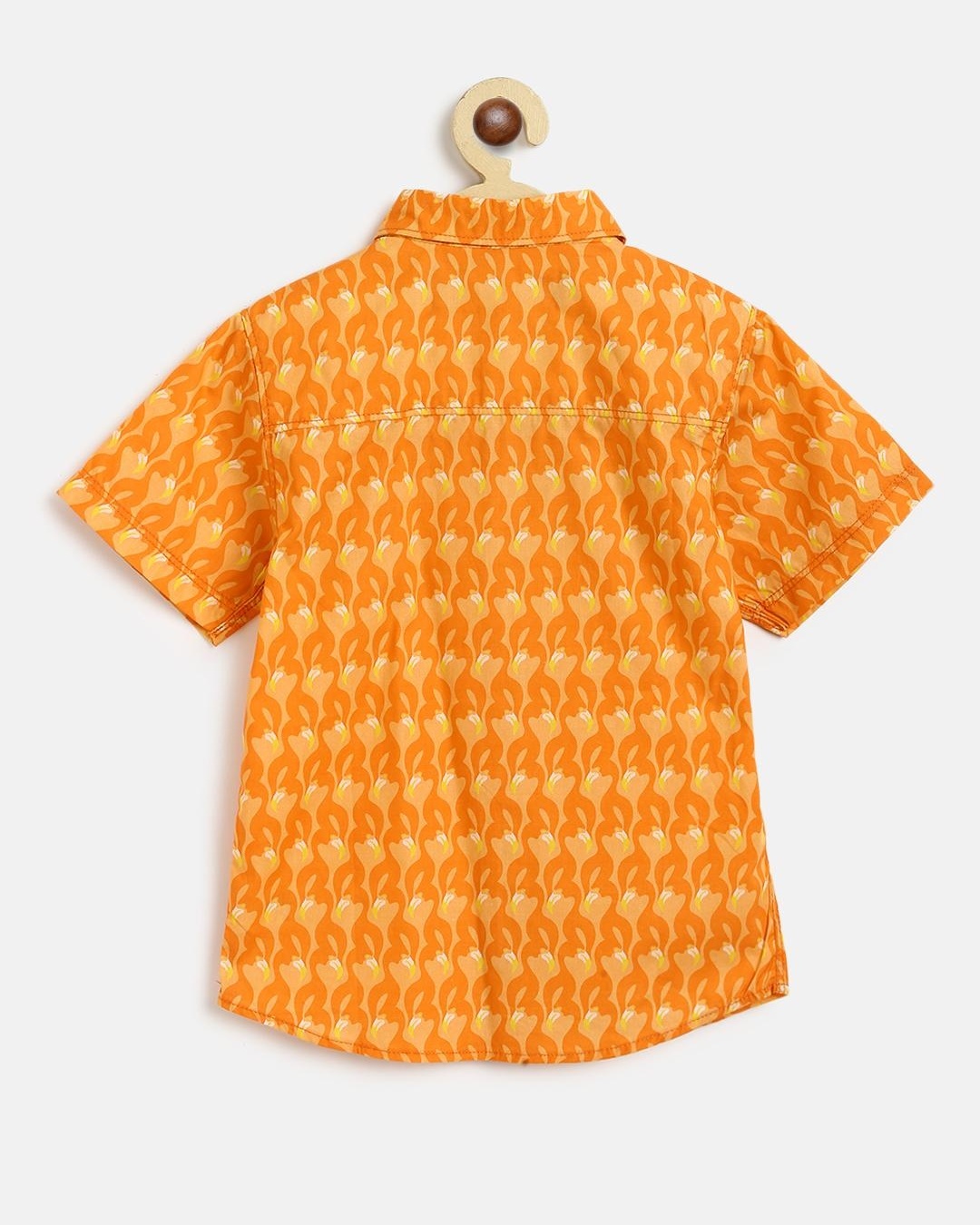 Shop Tales & Stories Boys Orange Printed Shirt-Back