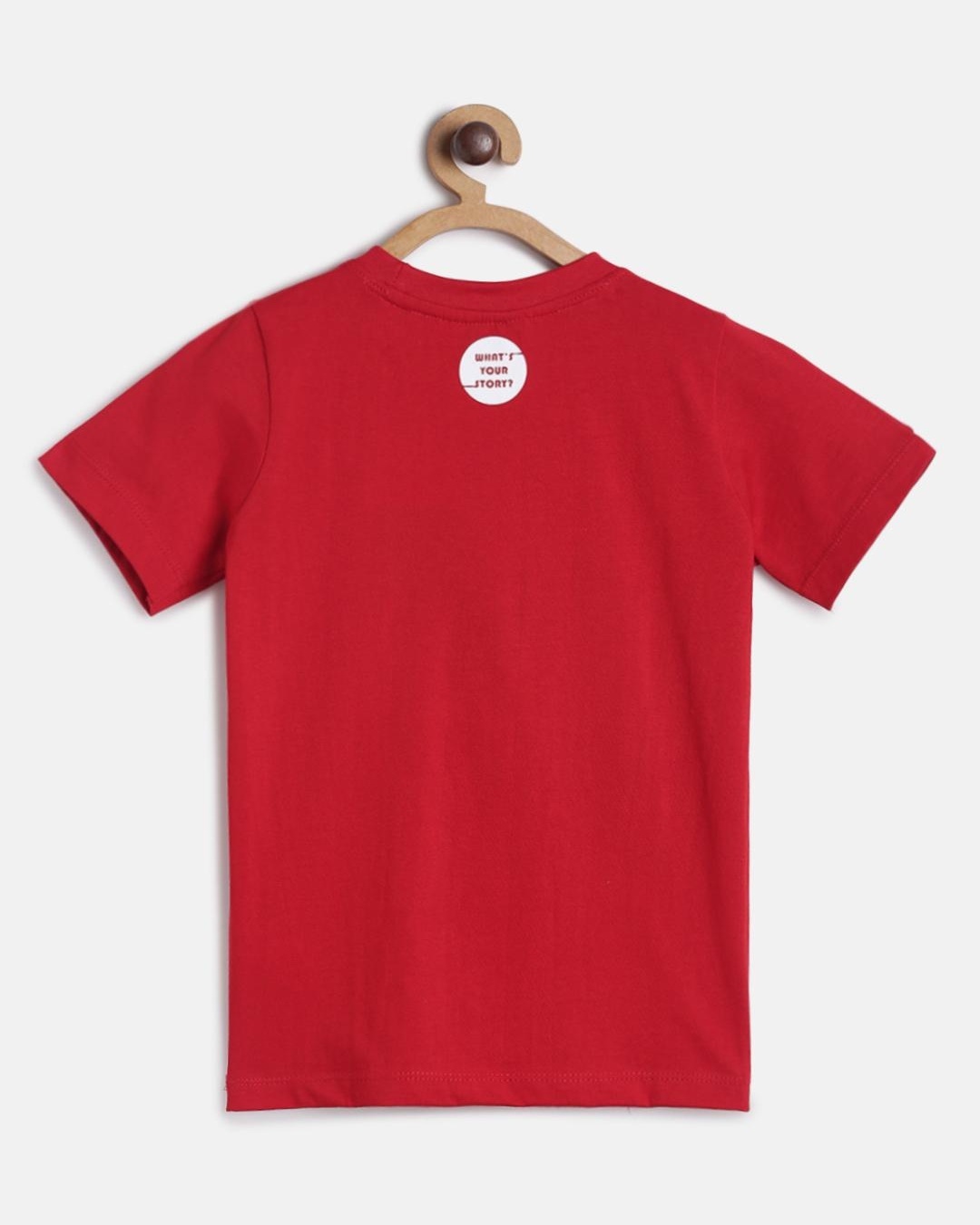 Shop Boys Red Graphic Printed T-shirt-Back
