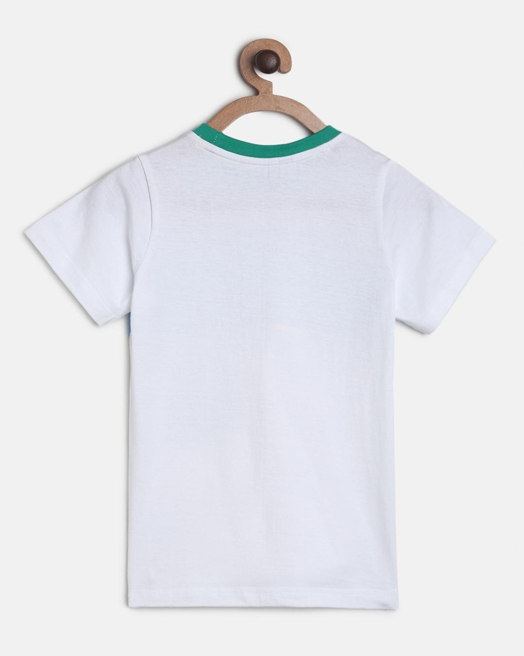 Shop Boys White Color Blocked T-shirt-Back