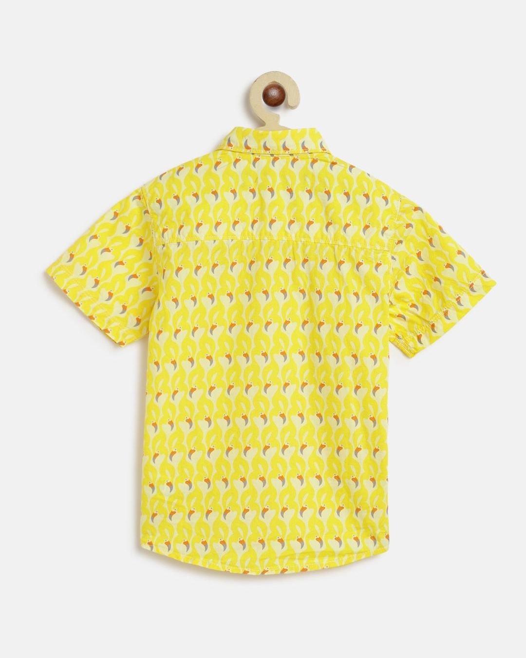 Shop Tales & Stories Boys Yellow Printed Shirt-Back