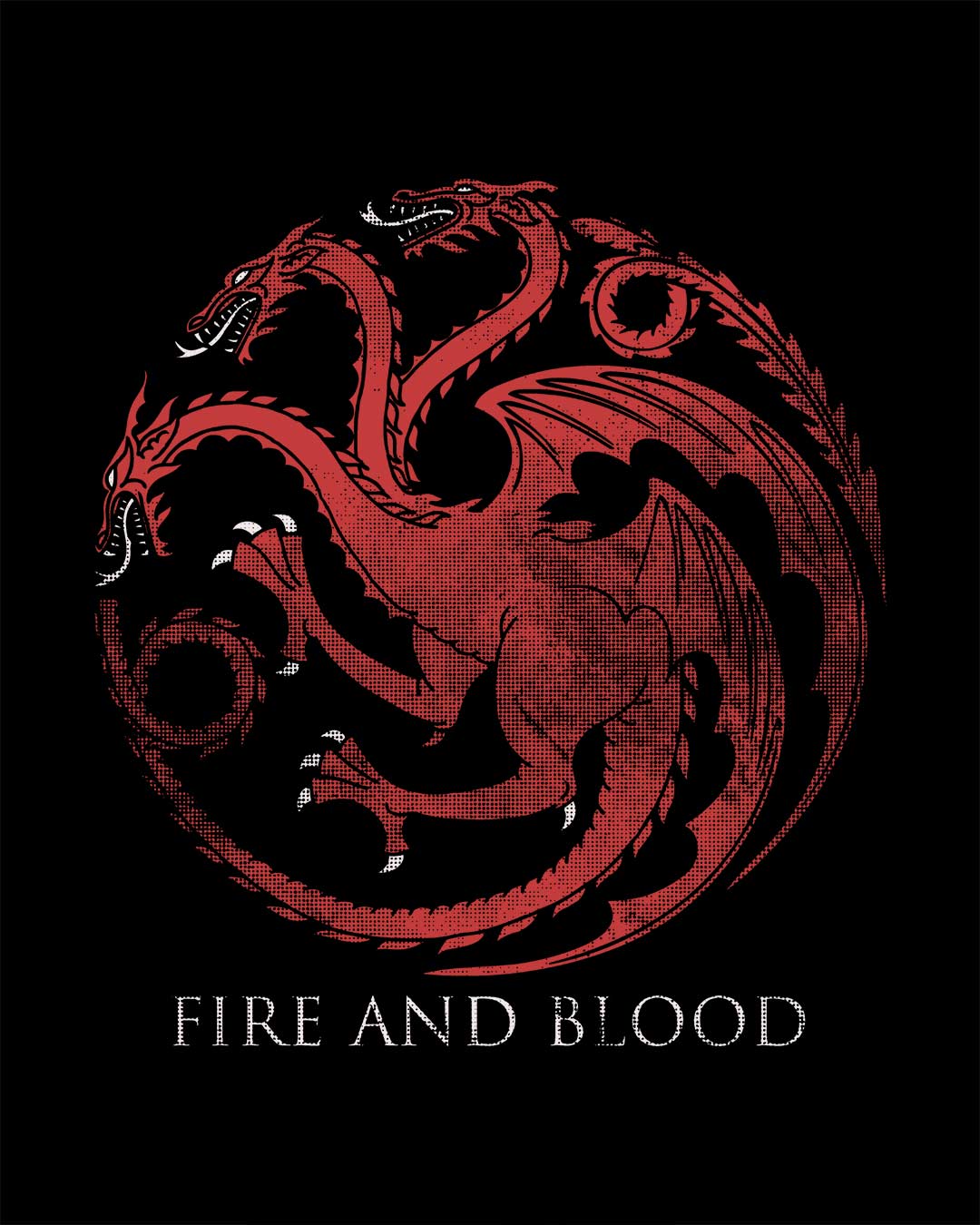 Men's Game of Thrones Targaryen Fire and Blood College Logo T