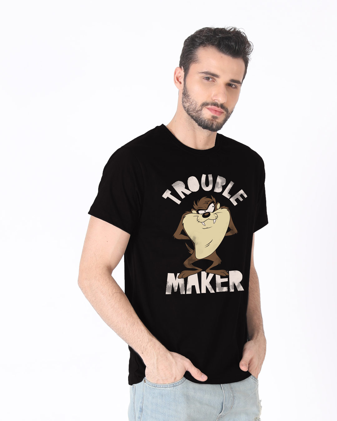 Shop Taz Trouble Maker Half Sleeve T-Shirt (LTL)-Back
