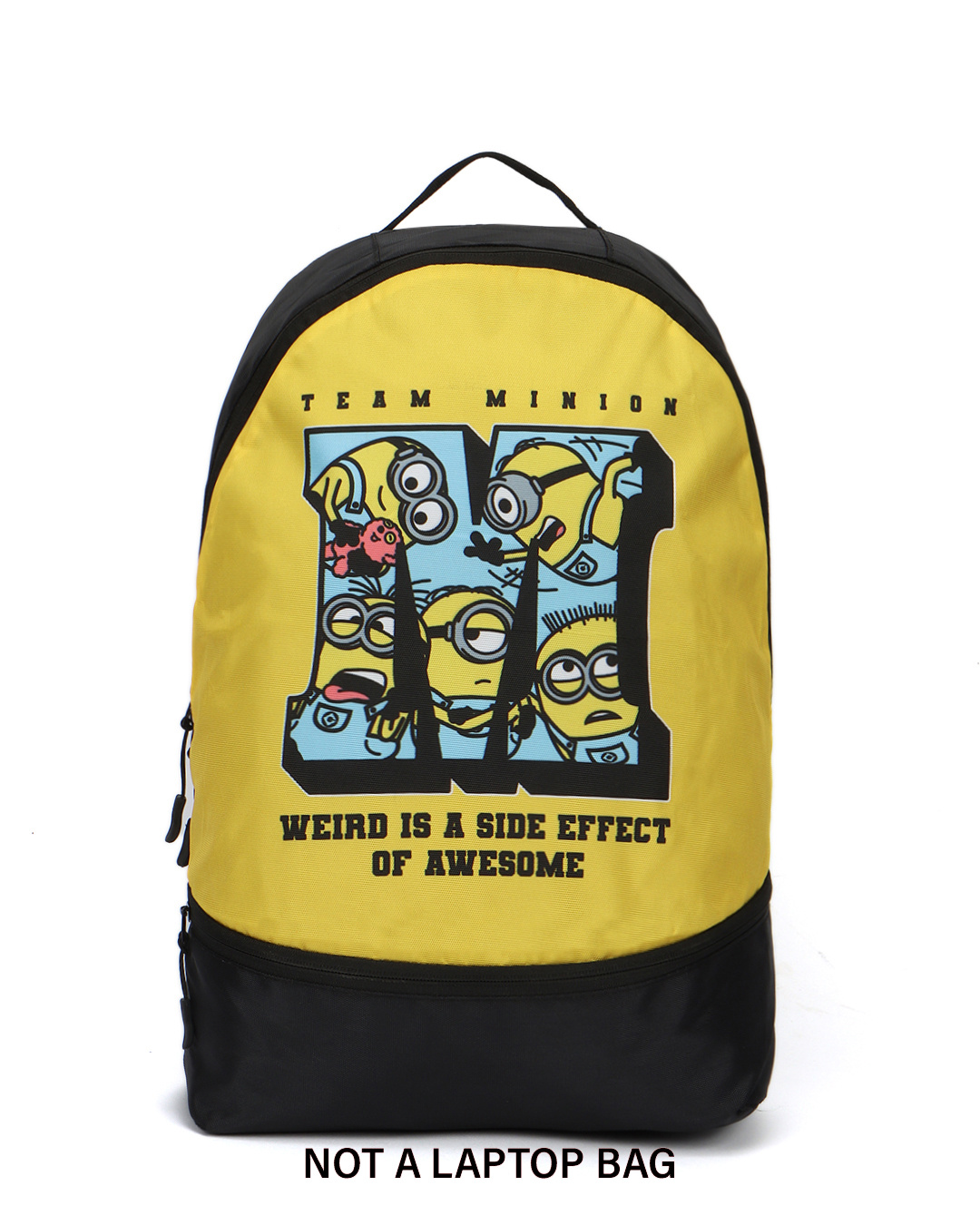 Shop Unisex Black & Yellow Team Minion Small Backpack-Back