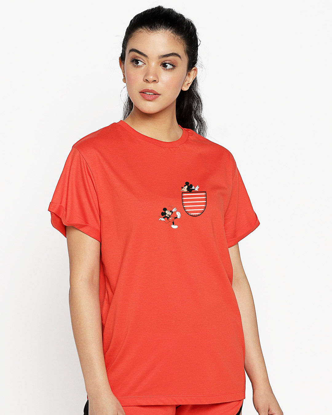 Shop Teasing Mickey Boyfriend T-Shirt (DL)-Back