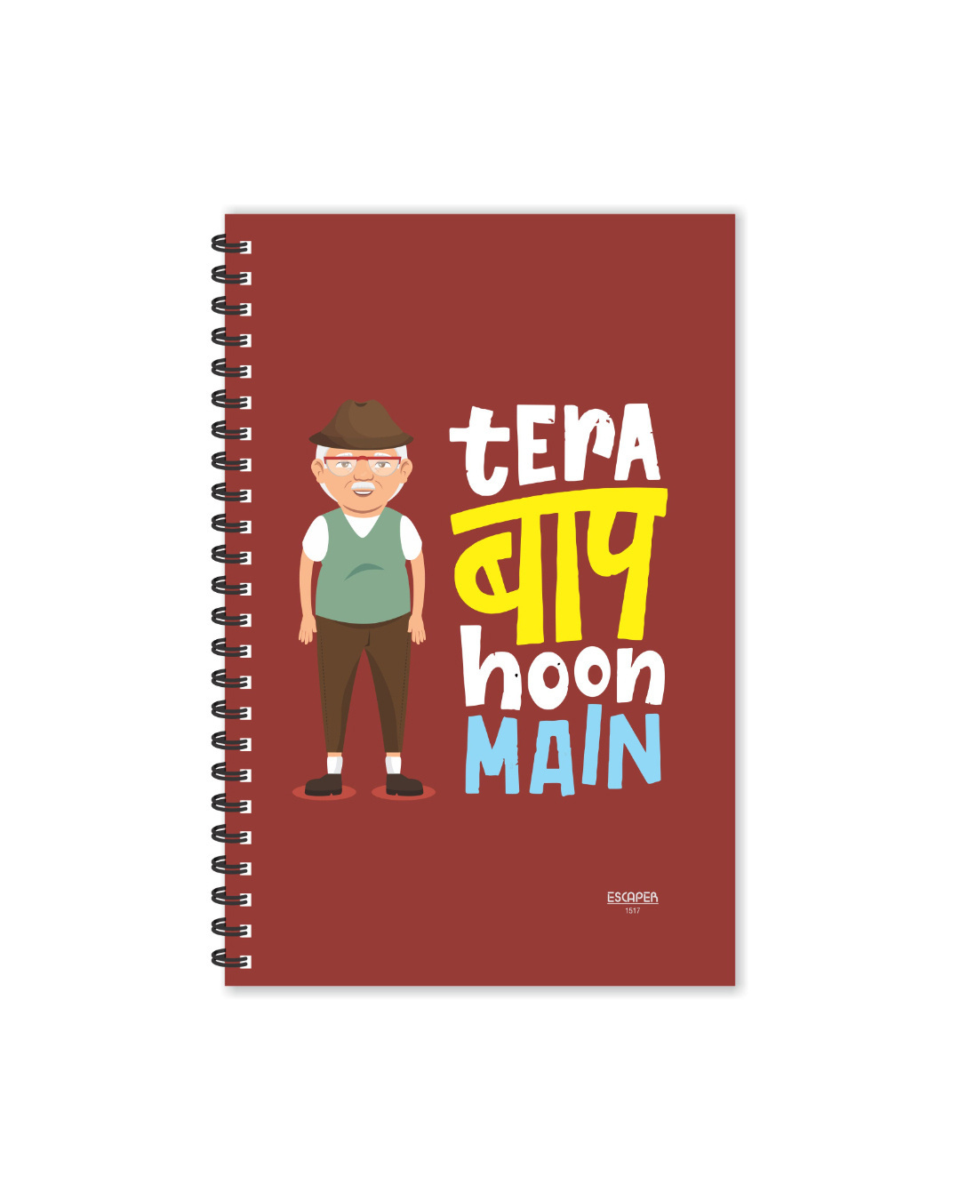 Shop Tera Baap Hoon Main Designer Notebook (Soft Cover, A5 Size, 160 Pages, Ruled Pages)-Back