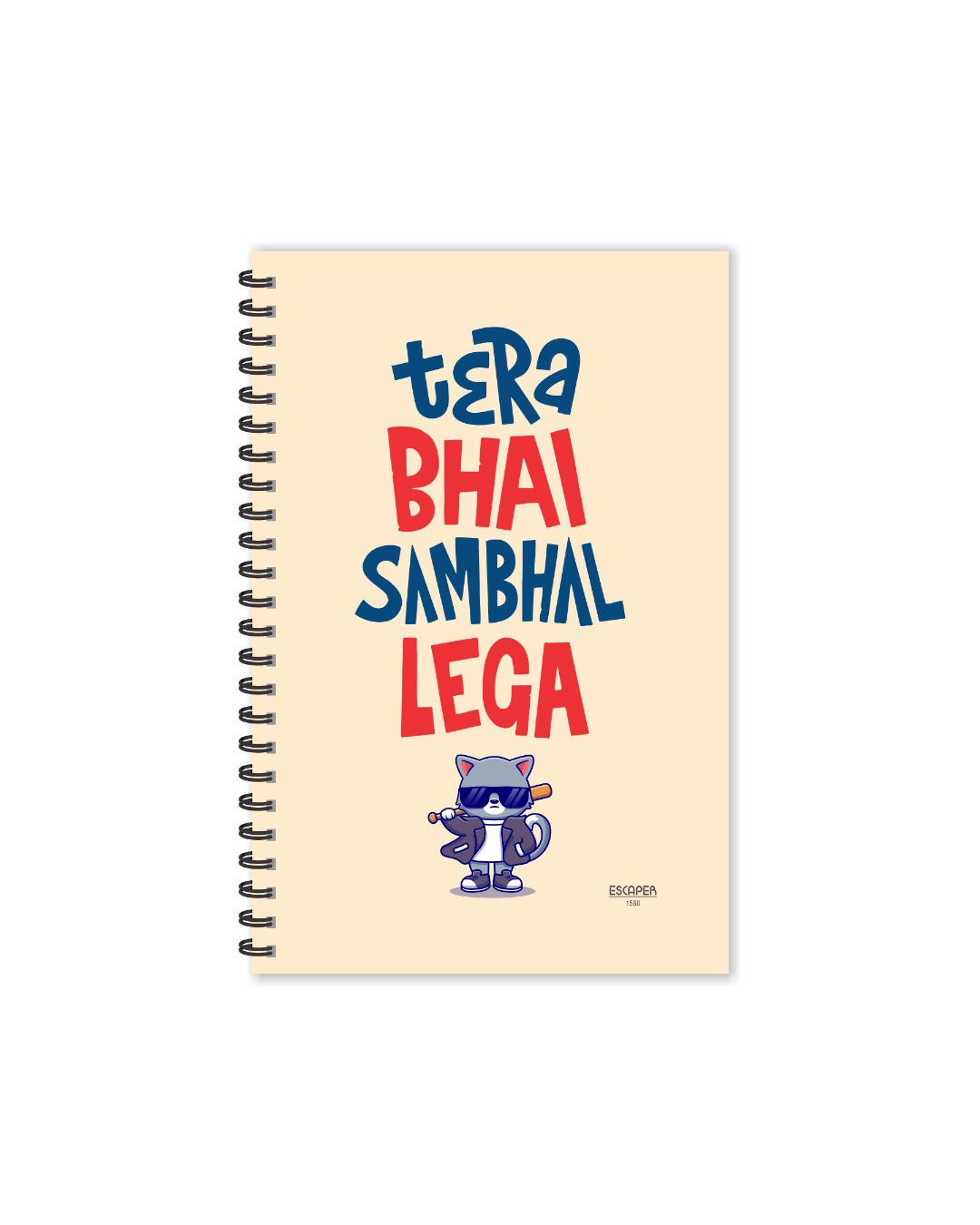 Shop Tera Bhai Sambhal Lega Designer Notebook (Soft Cover, A5 Size, 160 Pages, Ruled Pages)-Back