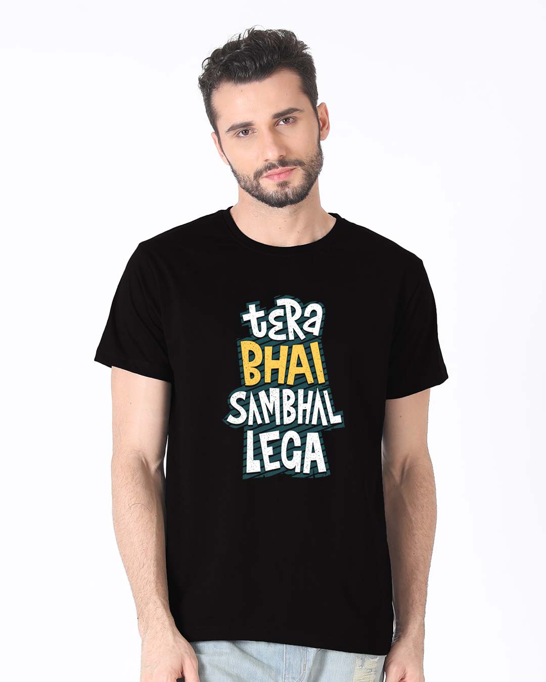 Shop Tera Bhai Sambhal Lega Half Sleeve T-Shirt-Back