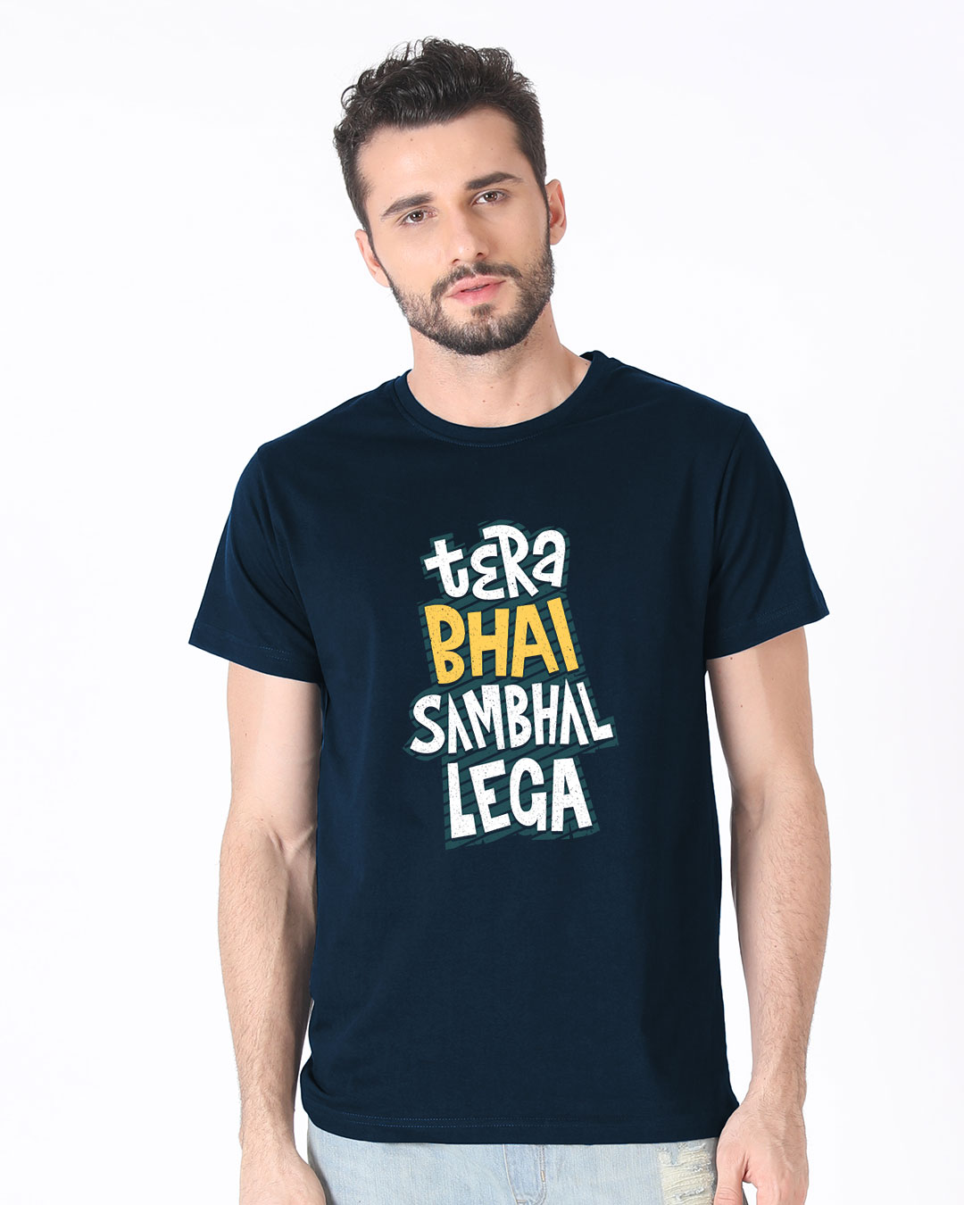 Shop Tera Bhai Sambhal Lega Half Sleeve T-Shirt-Back