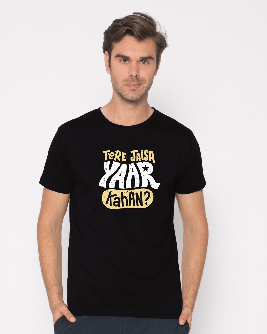 Shop Tere Jaisa Yaar Kaha? Half Sleeve T-Shirt-Back