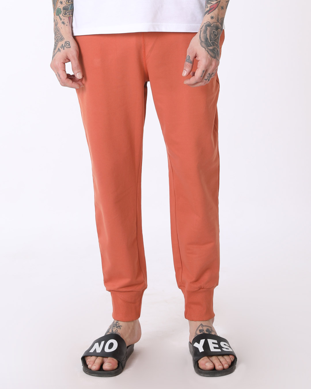 Buy Terracota Orange Fleece Joggers Online at Bewakoof