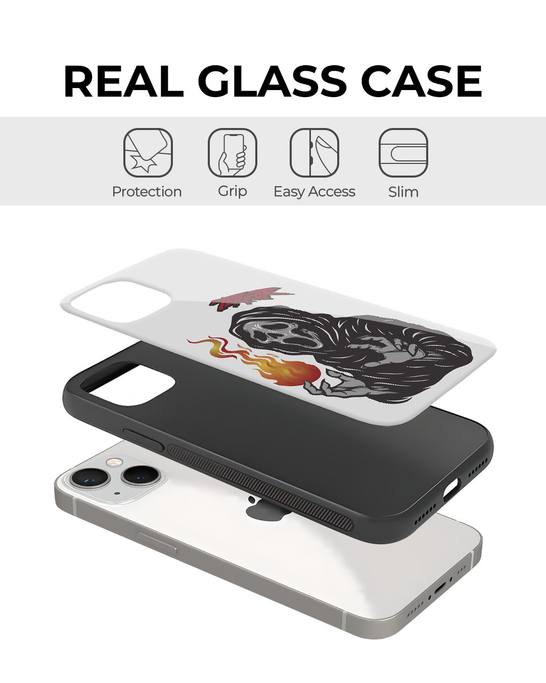Shop Terror Premium Glass Cover for Apple iPhone 13-Back