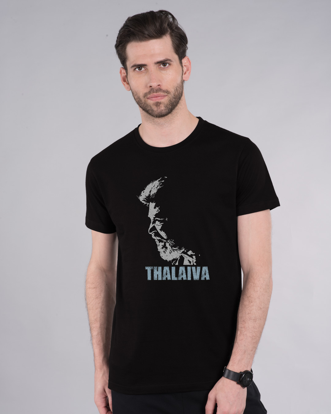 Buy Thalaiva Half Sleeve T-Shirt for Men black Online at Bewakoof