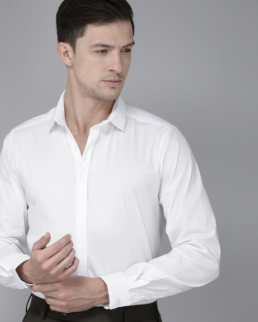 Buy Men's White Concealed Placket Shirt for Men White Online at Bewakoof