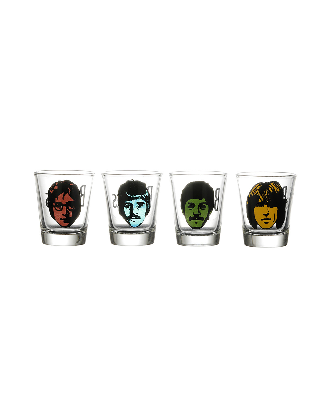 Shop Pack of 4 The Beatles Shot Glass-Back