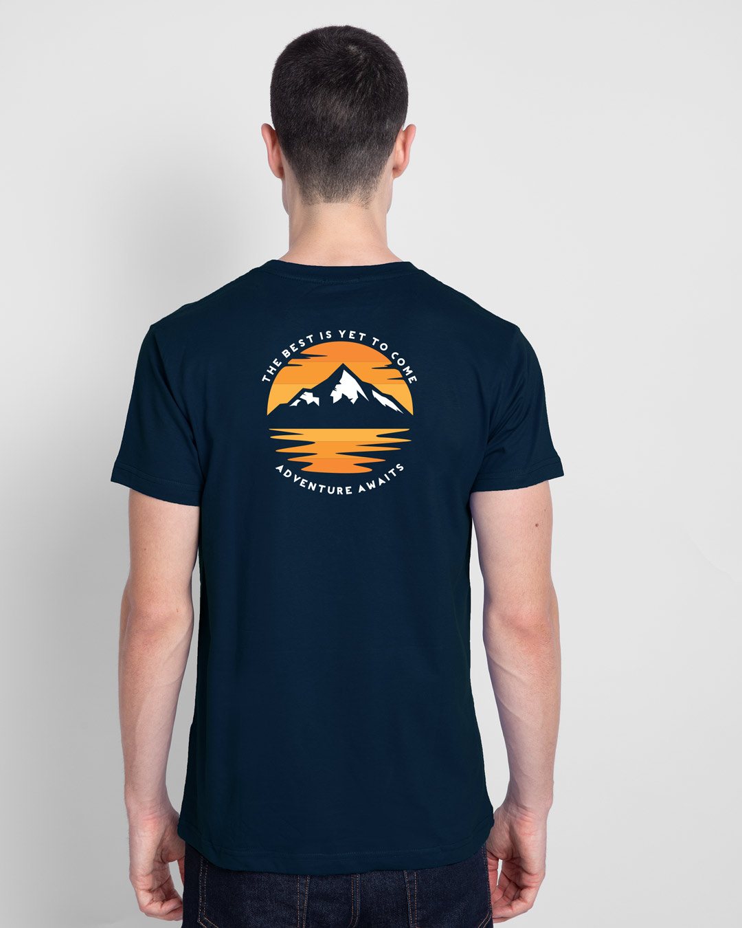 Shop The Best is Yet to Come  Half Sleeve T-shirt Navy Blue-Back