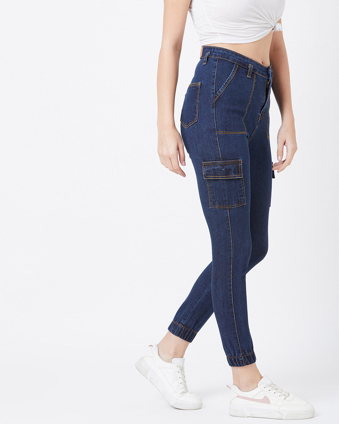 Shop Women's Dark Blue Dark Wash Jeans-Back