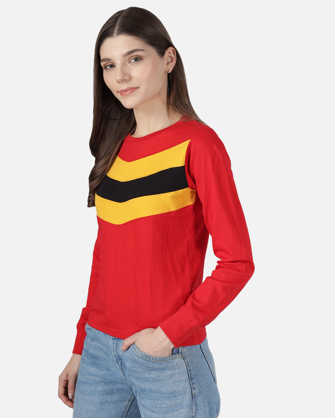 Shop Striped Women's Round Neck T-shirt-Back