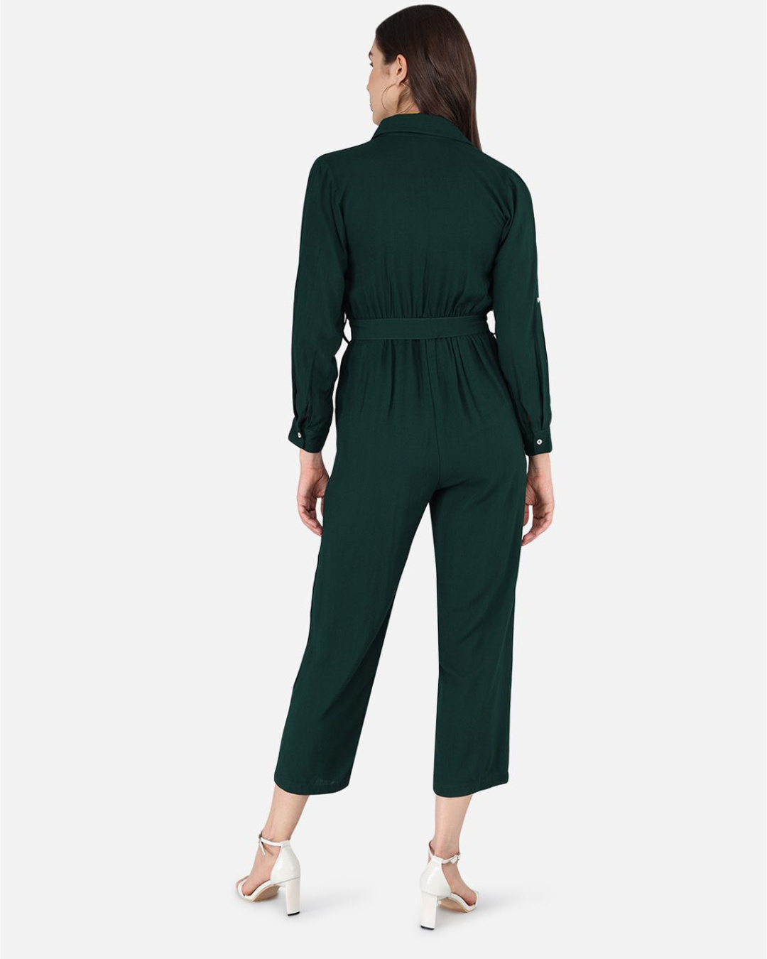 Shop Women's Green Basic jumpsuit-Back